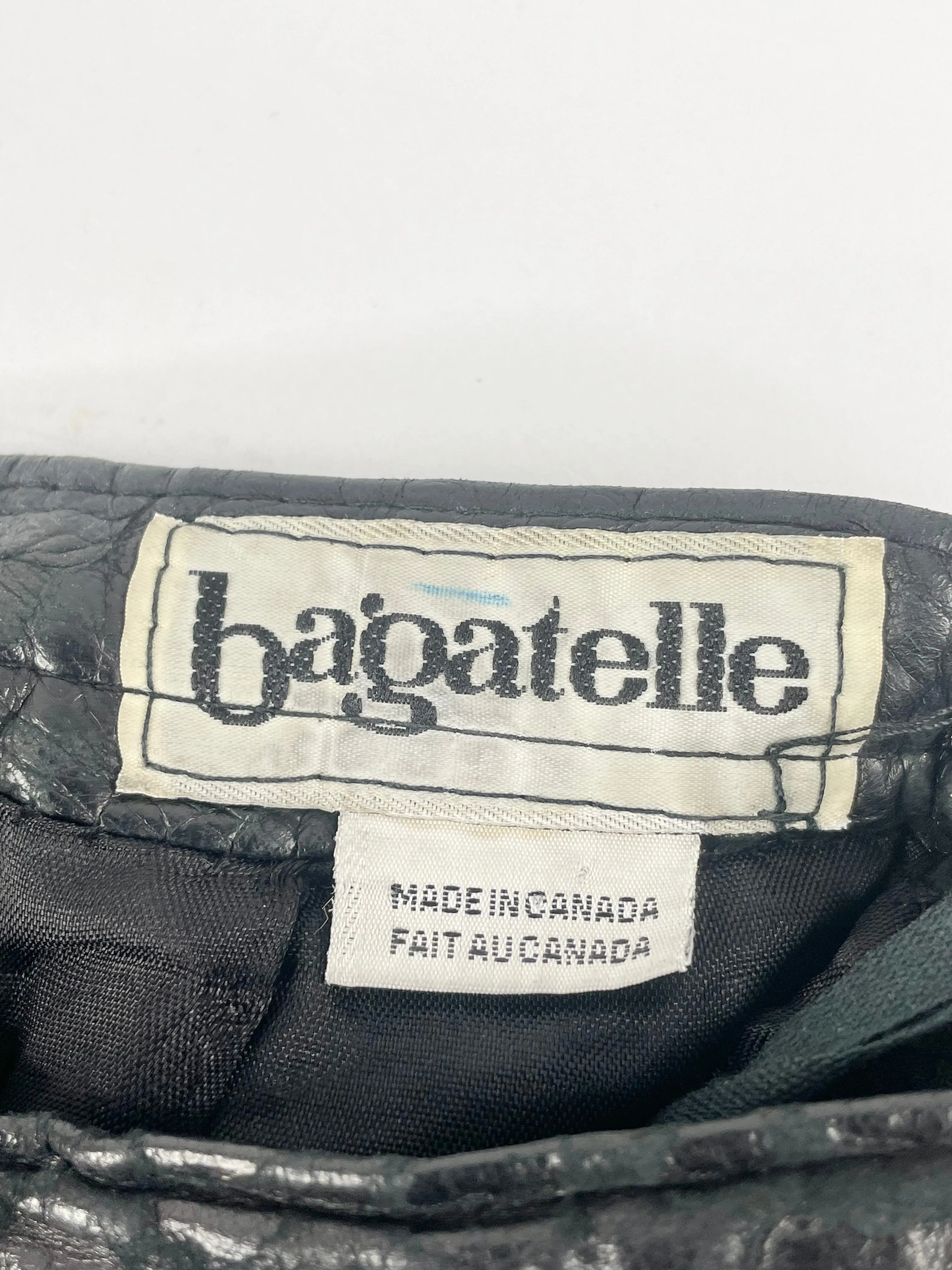 Bagatelle Black Leather Textured Midi Skirt - AU10
