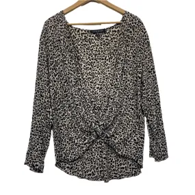 bird By Design Top Size 18 Long Sleeve Animal Print Made in Australia Viscose Birdsnest
