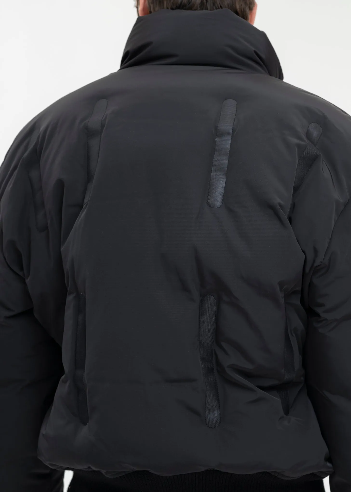 BLACK SEAM-SEALED DOUBLE FLIGHT JACKET
