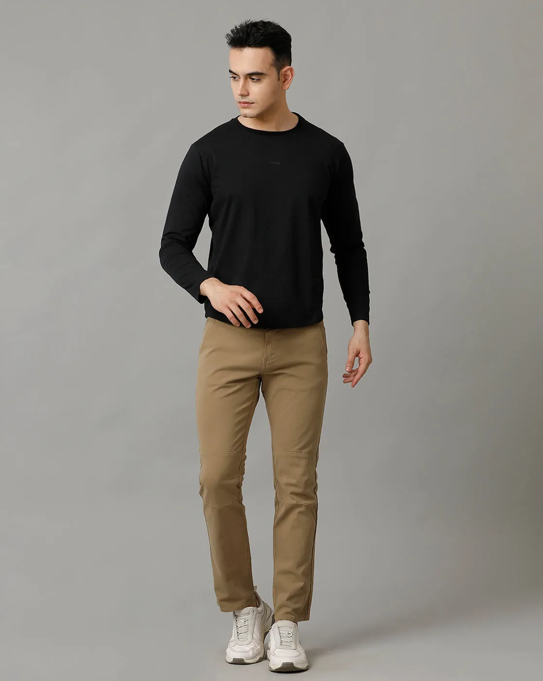 BROWN NON DENIM COTTON PANTS