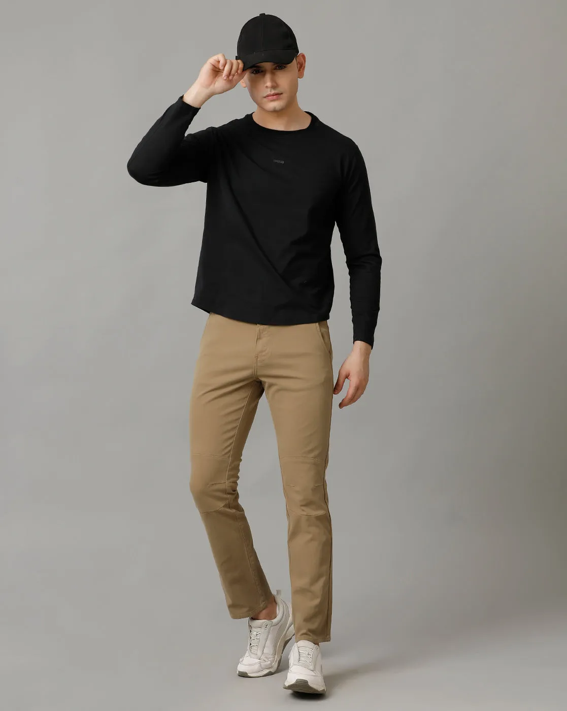 BROWN NON DENIM COTTON PANTS