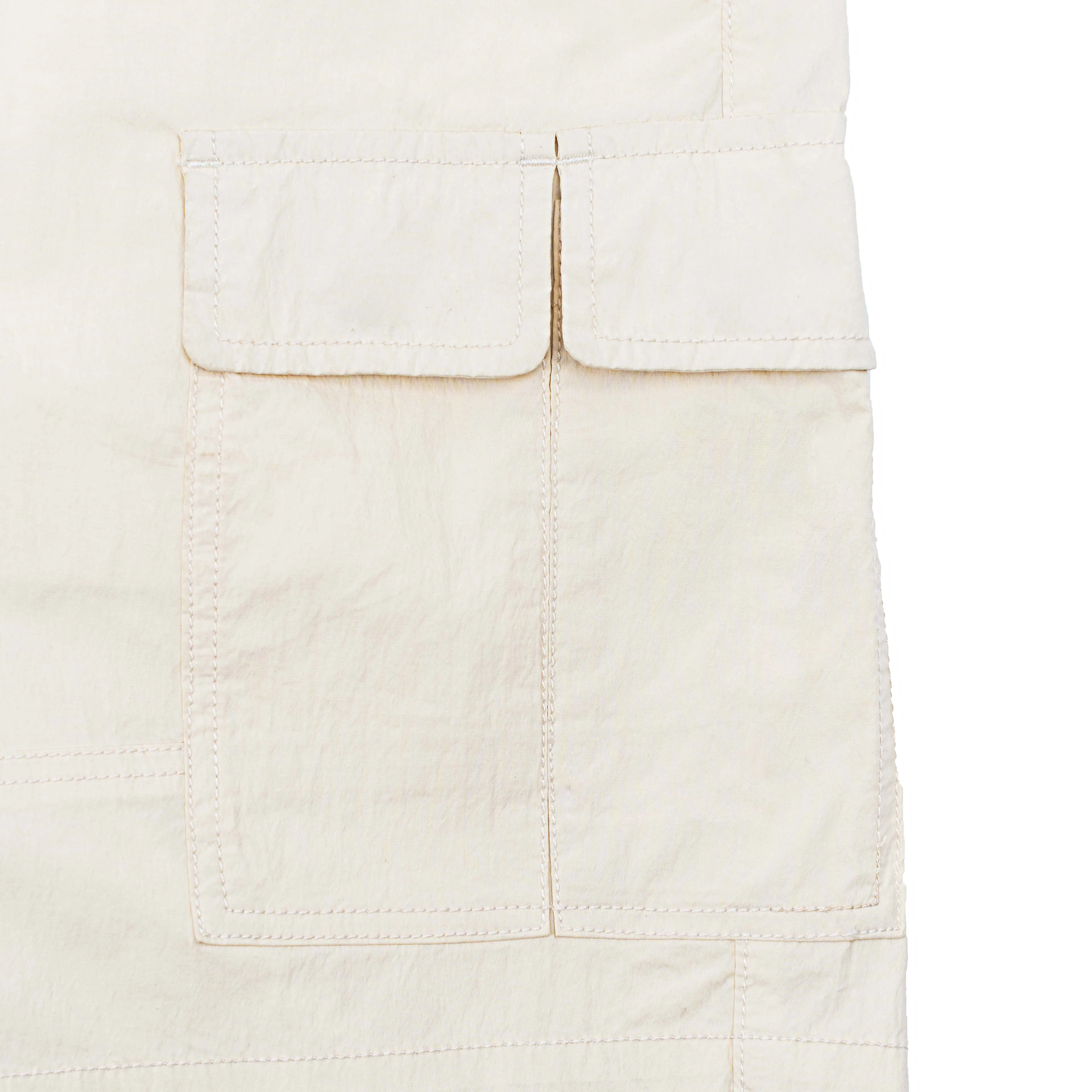 C by camel active Unisex Cargo Shorts in Loose Fit with Multipockets in Ivory Cotton Blend 303-SS24C0899