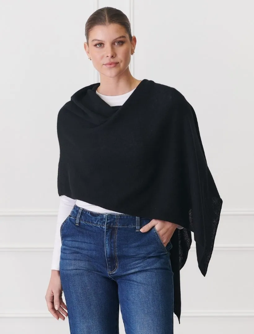 Cashmere Ponchette Black