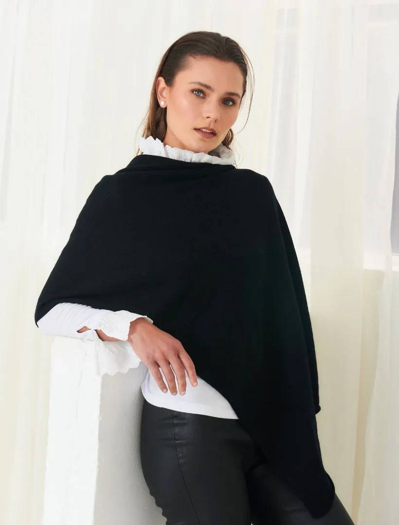 Cashmere Ponchette Black