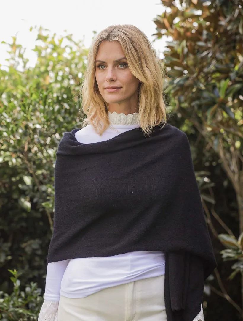 Cashmere Ponchette Black