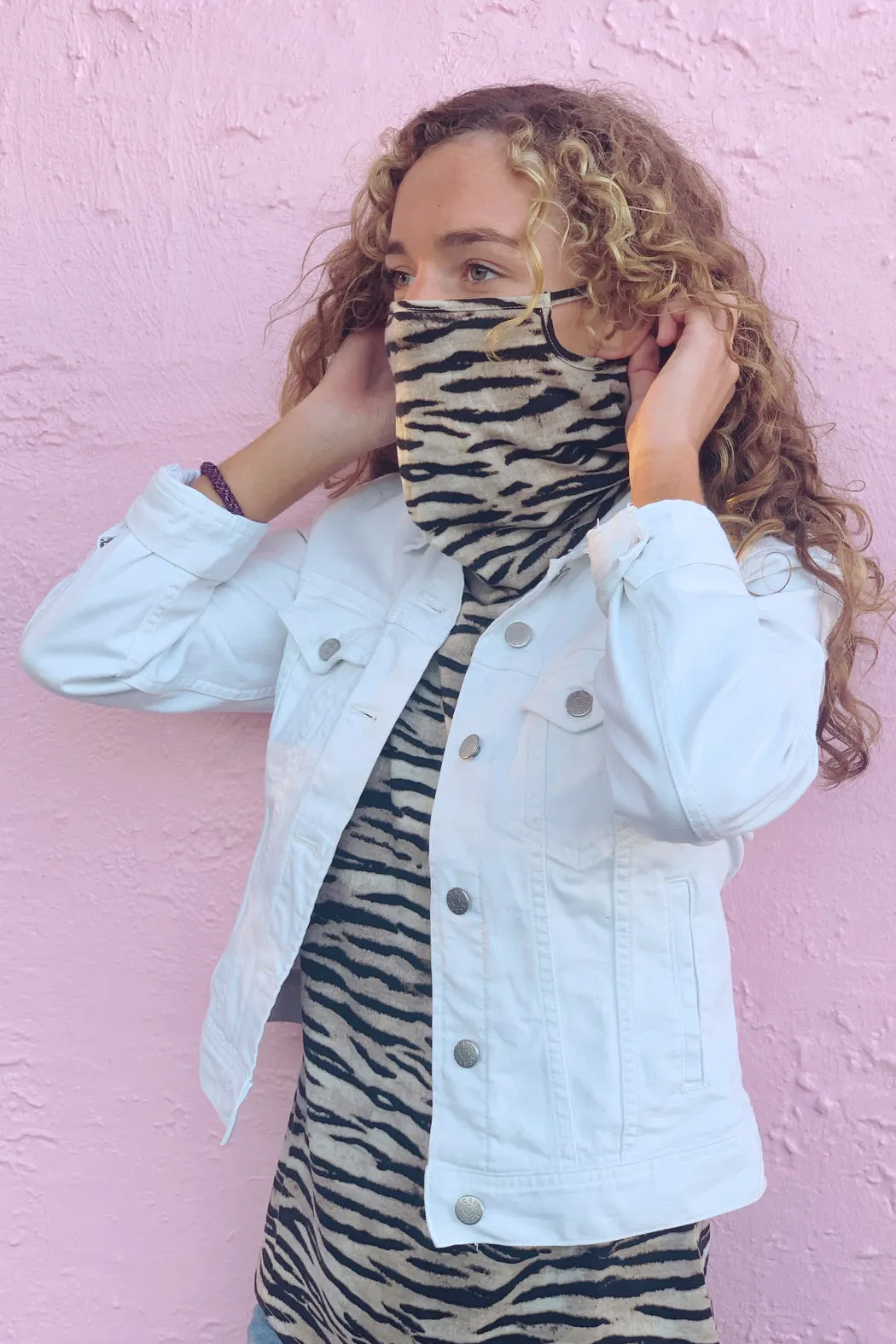 Change Stripes Turtleneck Tank Top With Mask