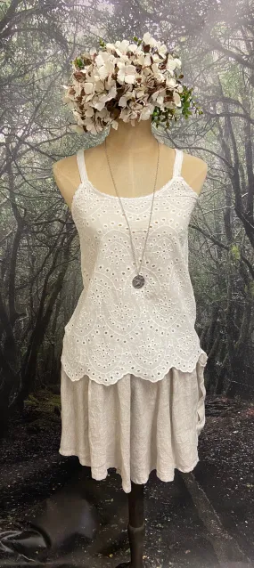 Cotton embroidered slip