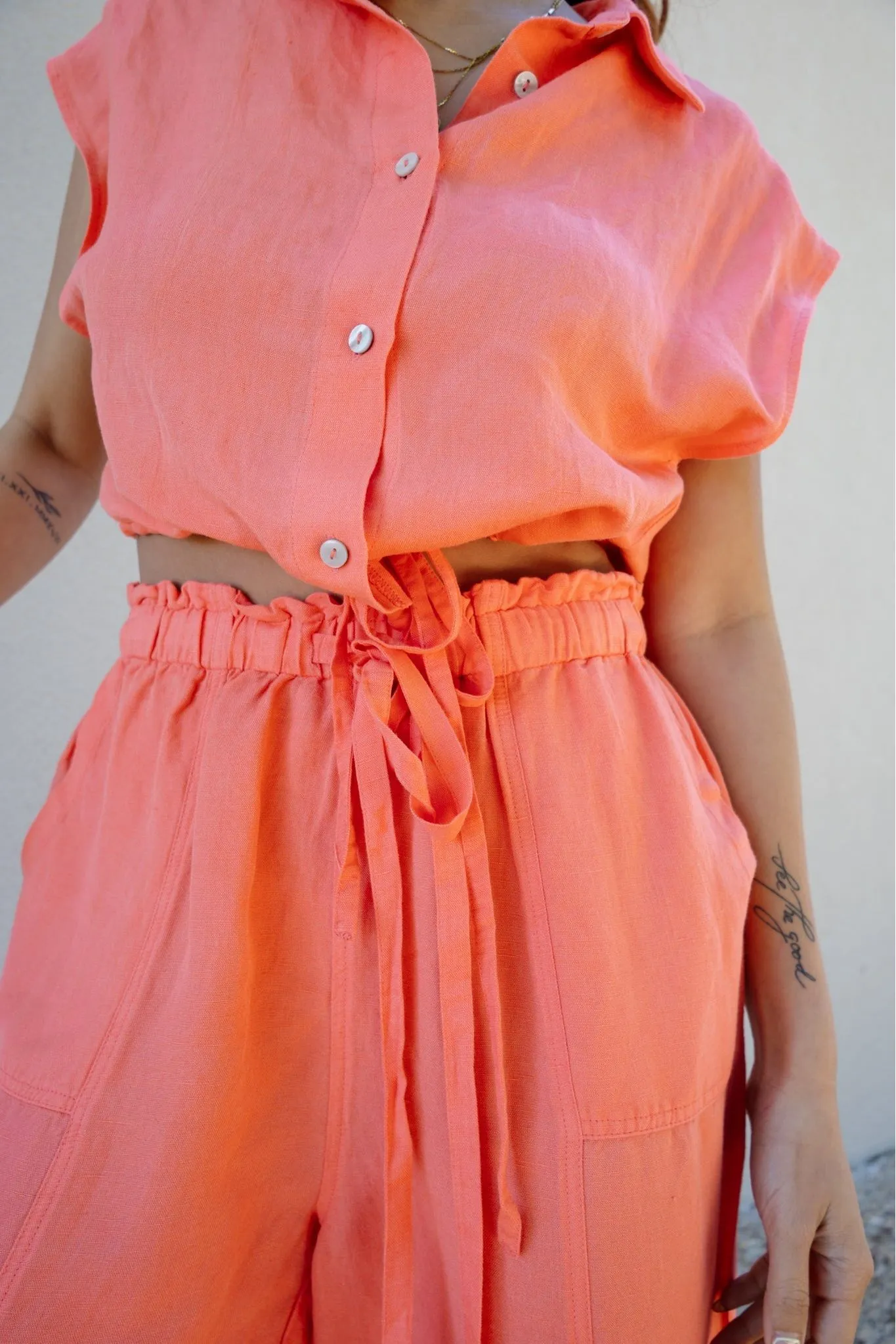 Elan Coral Drawstring Cargo Pants