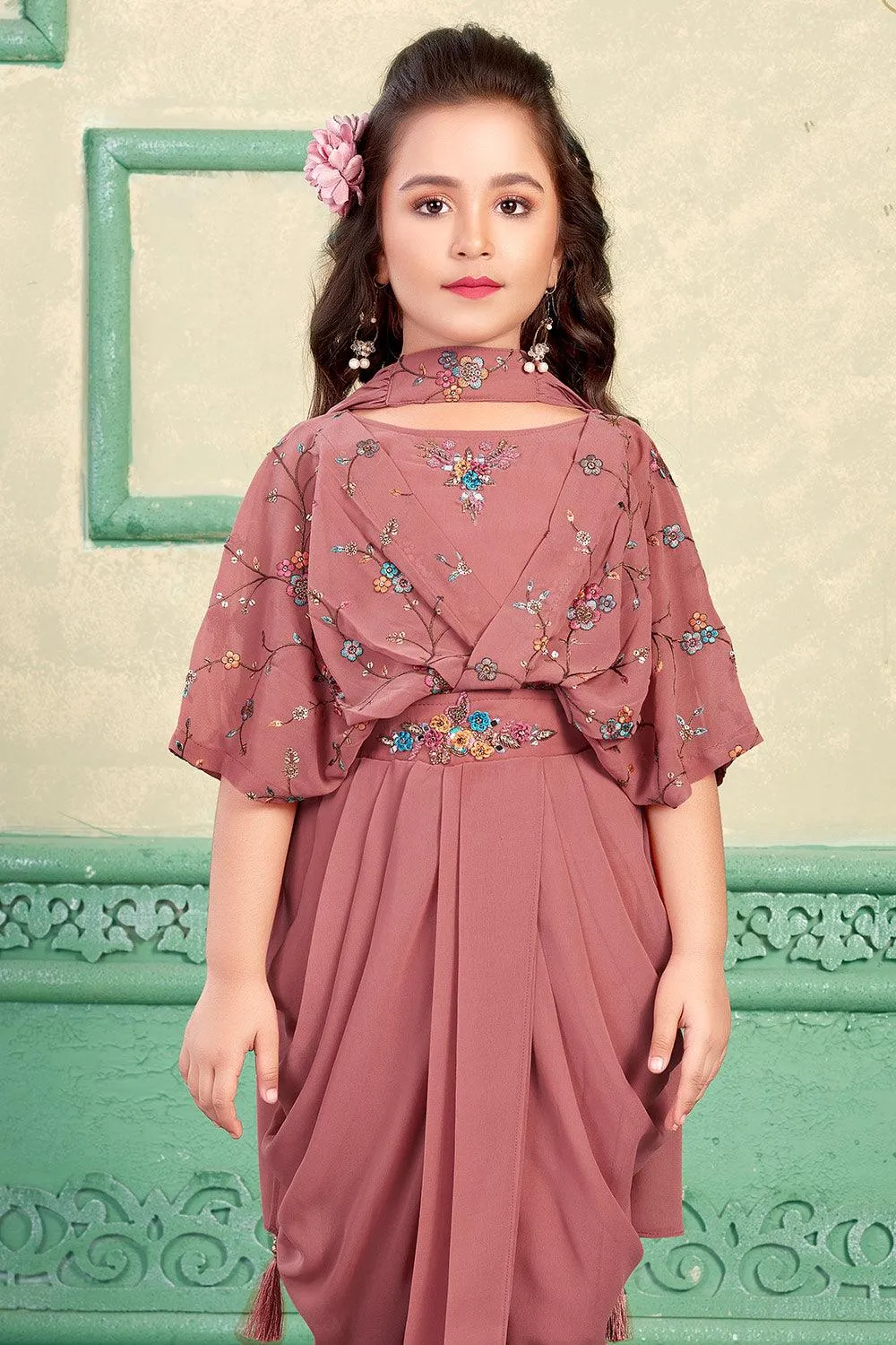 Elegant one piece dhoti set.