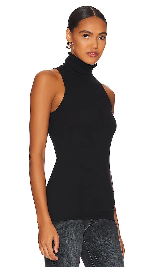 Enza Costa Cashmere Halter Turtleneck in Black