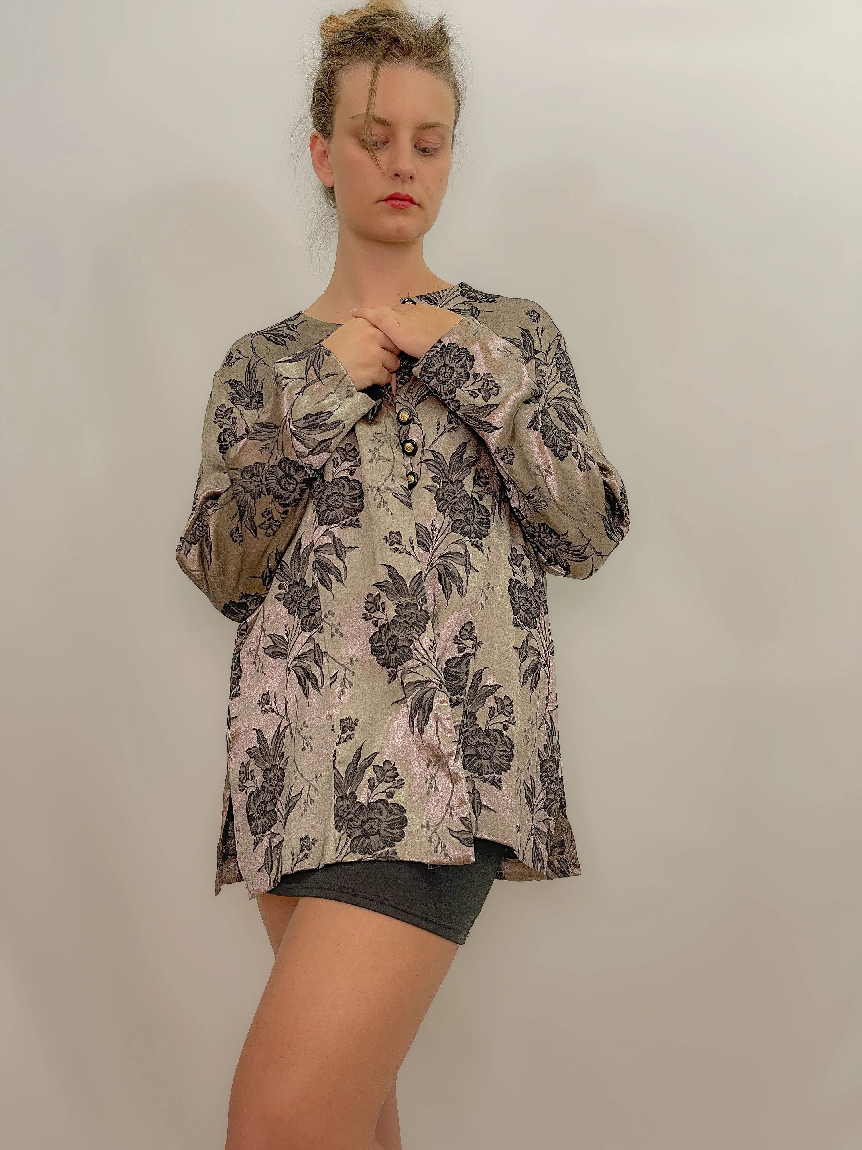 Floral Satin Overshirt