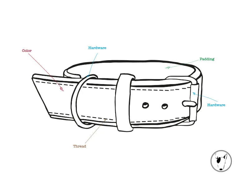 Fully Customizable Padded Leather Dog Collar