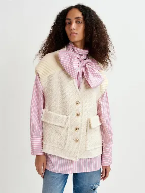 Gilet in Tweed Bianco