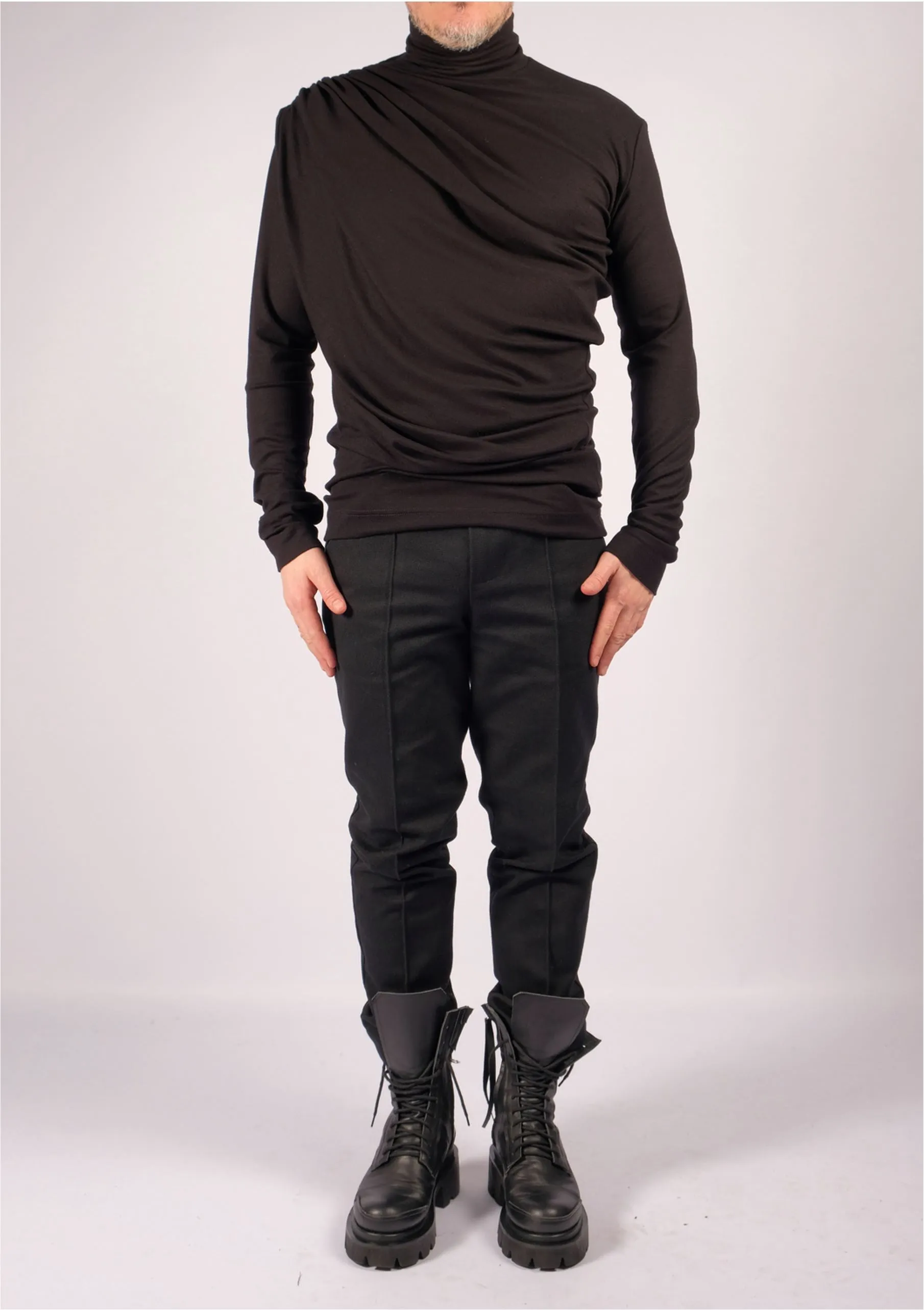 Jersey Turtleneck with Draping
