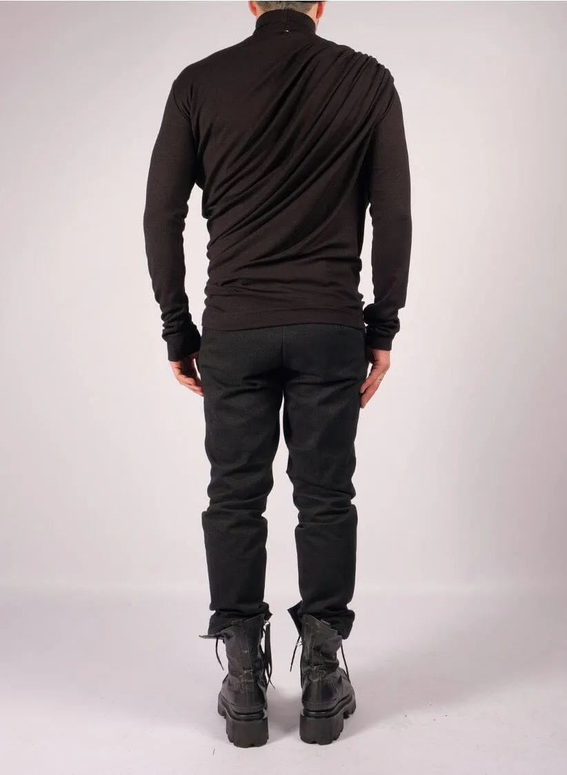 Jersey Turtleneck with Draping