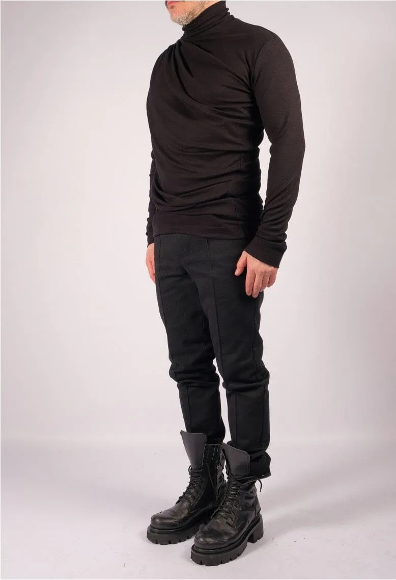 Jersey Turtleneck with Draping