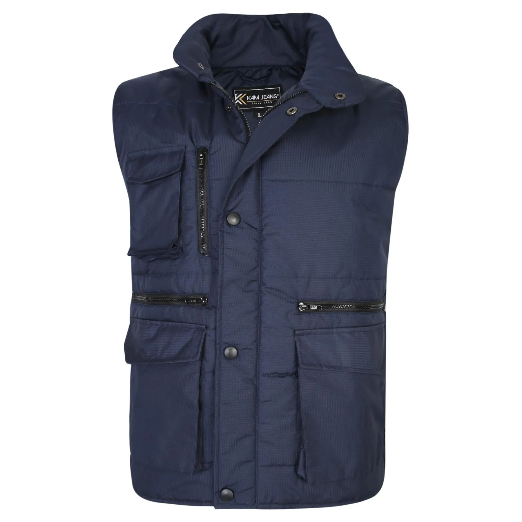KAM Men's Military Multi Pocket Gilet Jacket Size 2XL to 8XL