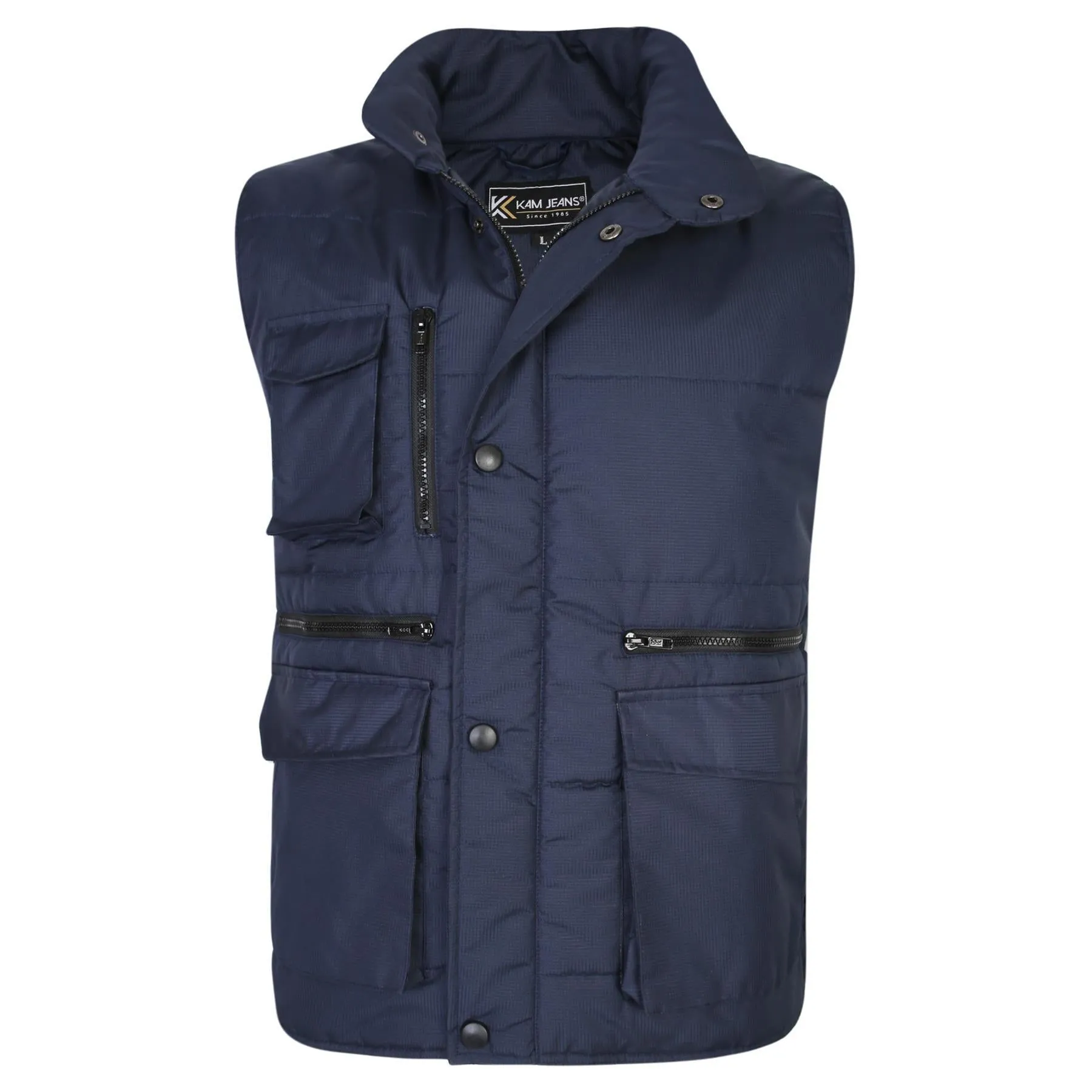 KAM Men's Military Multi Pocket Gilet Jacket Size 2XL to 8XL