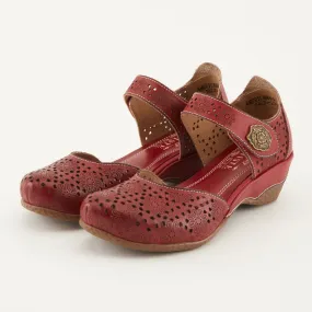 L'Artiste Women's Americana Wedge Sandals- Red
