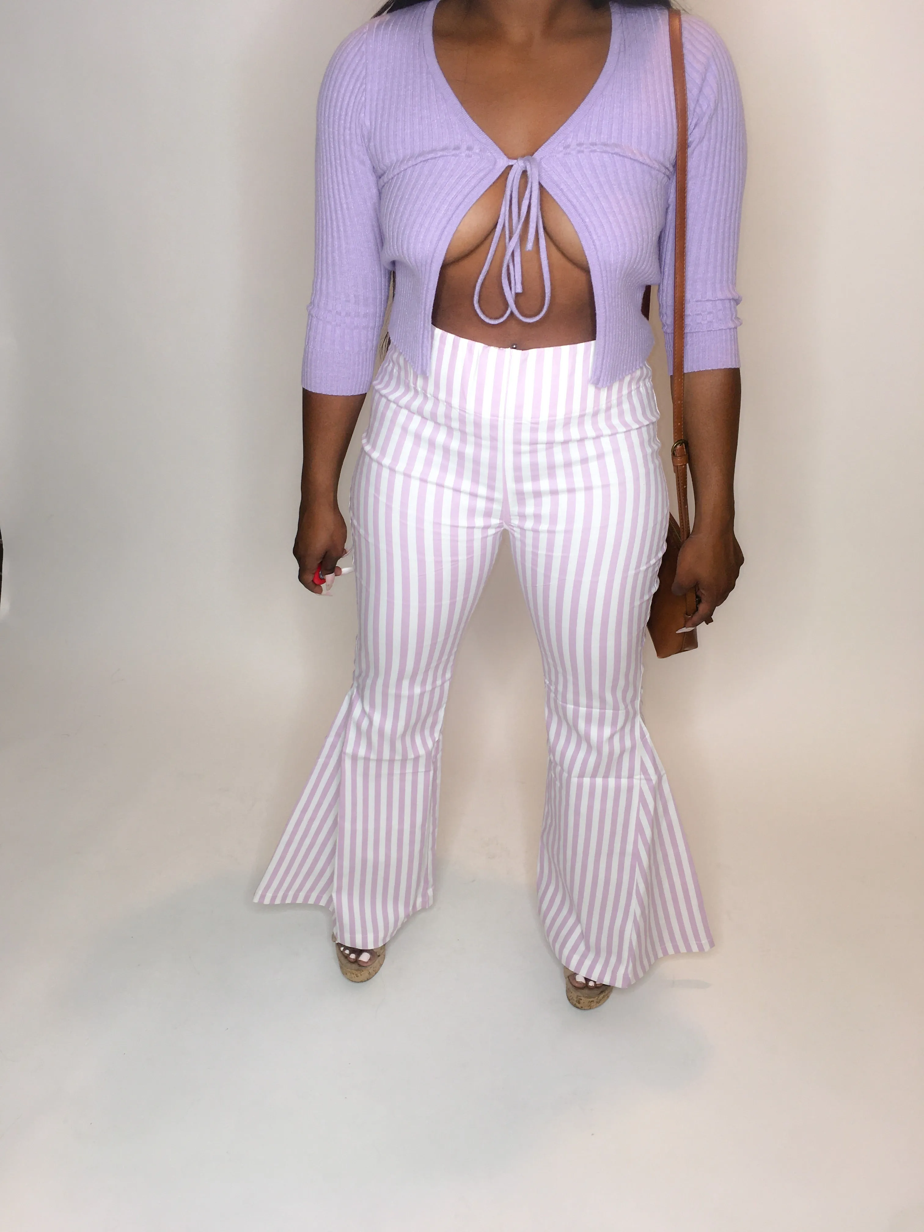 Lavender stripe Flares