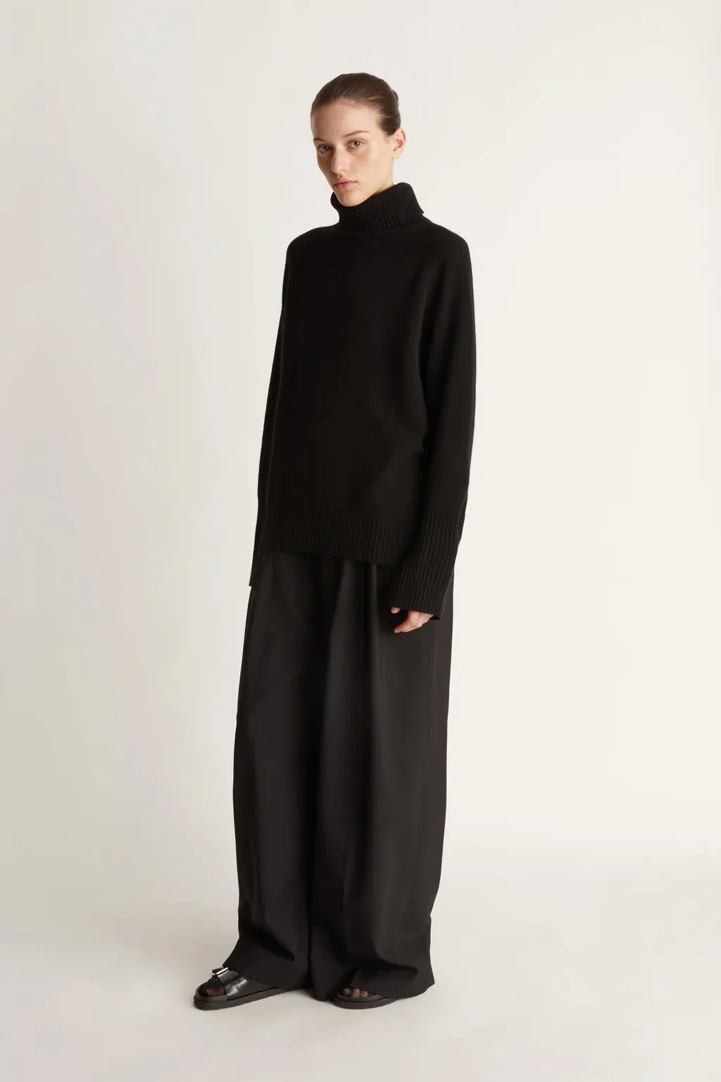 Lee Mathews Cashmere Turtleneck  in Black