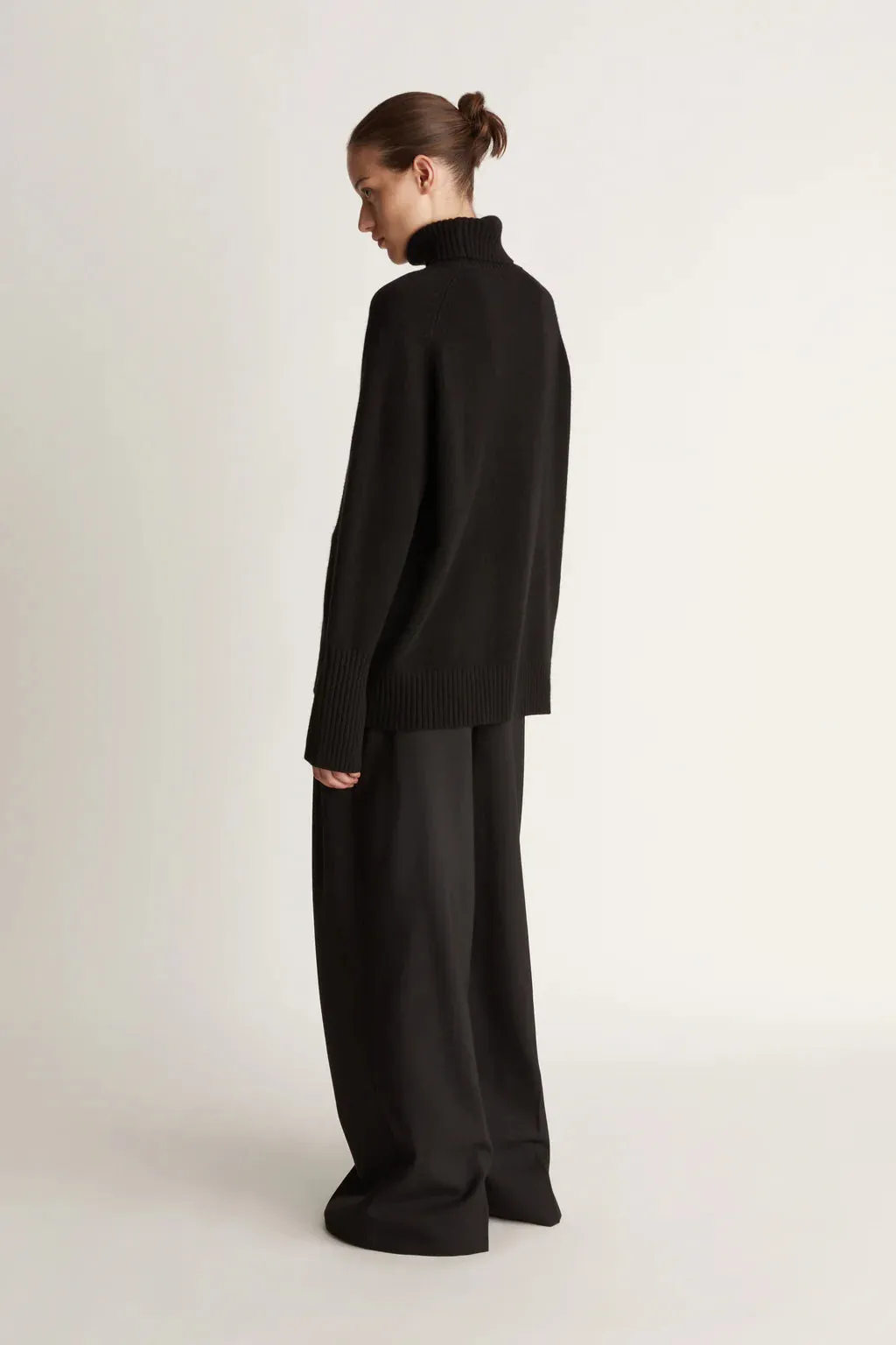 Lee Mathews Cashmere Turtleneck  in Black