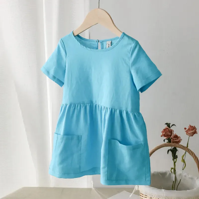 Linen Summer Dress for Baby Girl