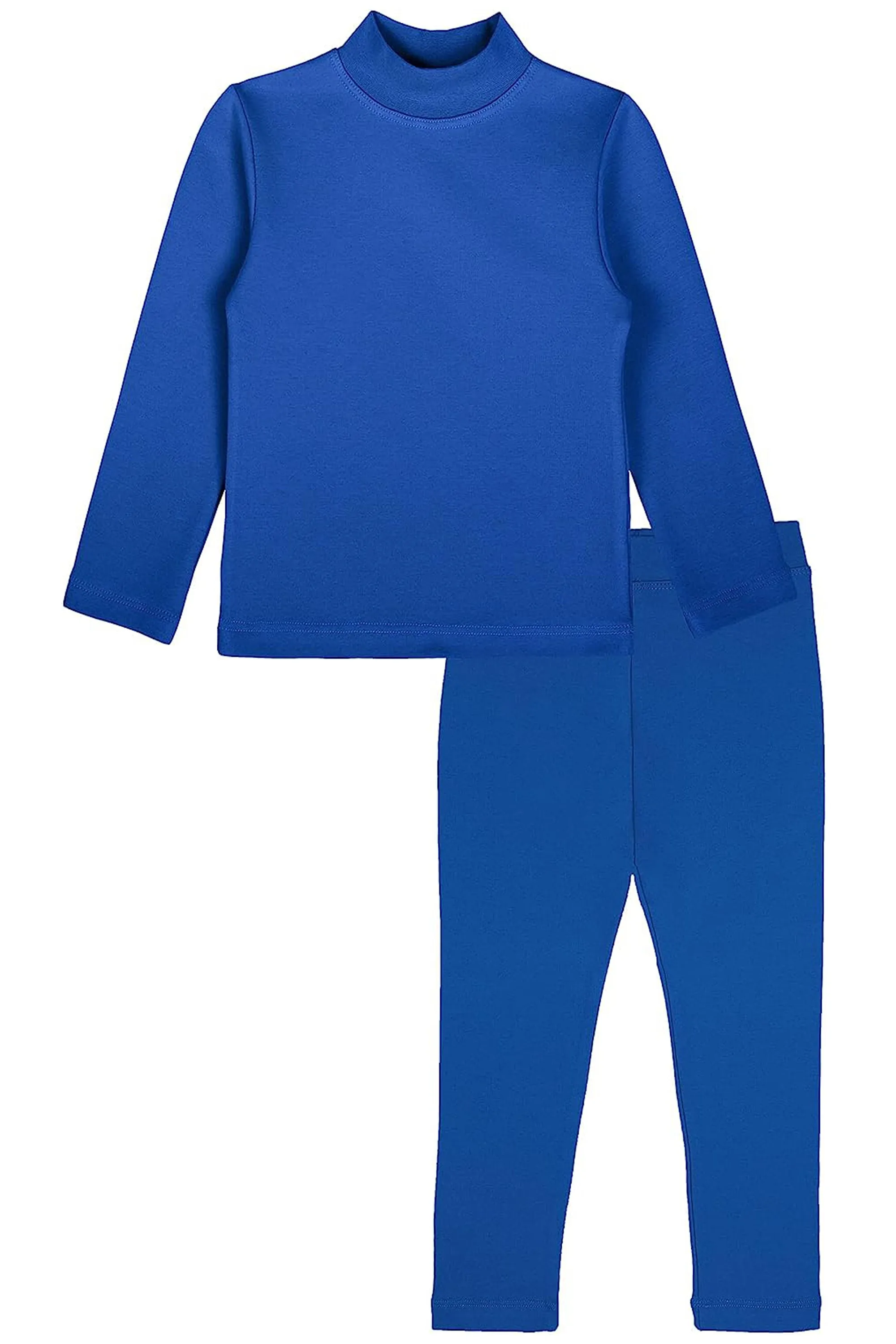 Little Girls Cotton Basic Mock-Neck T-Shirt & Leggings Set
