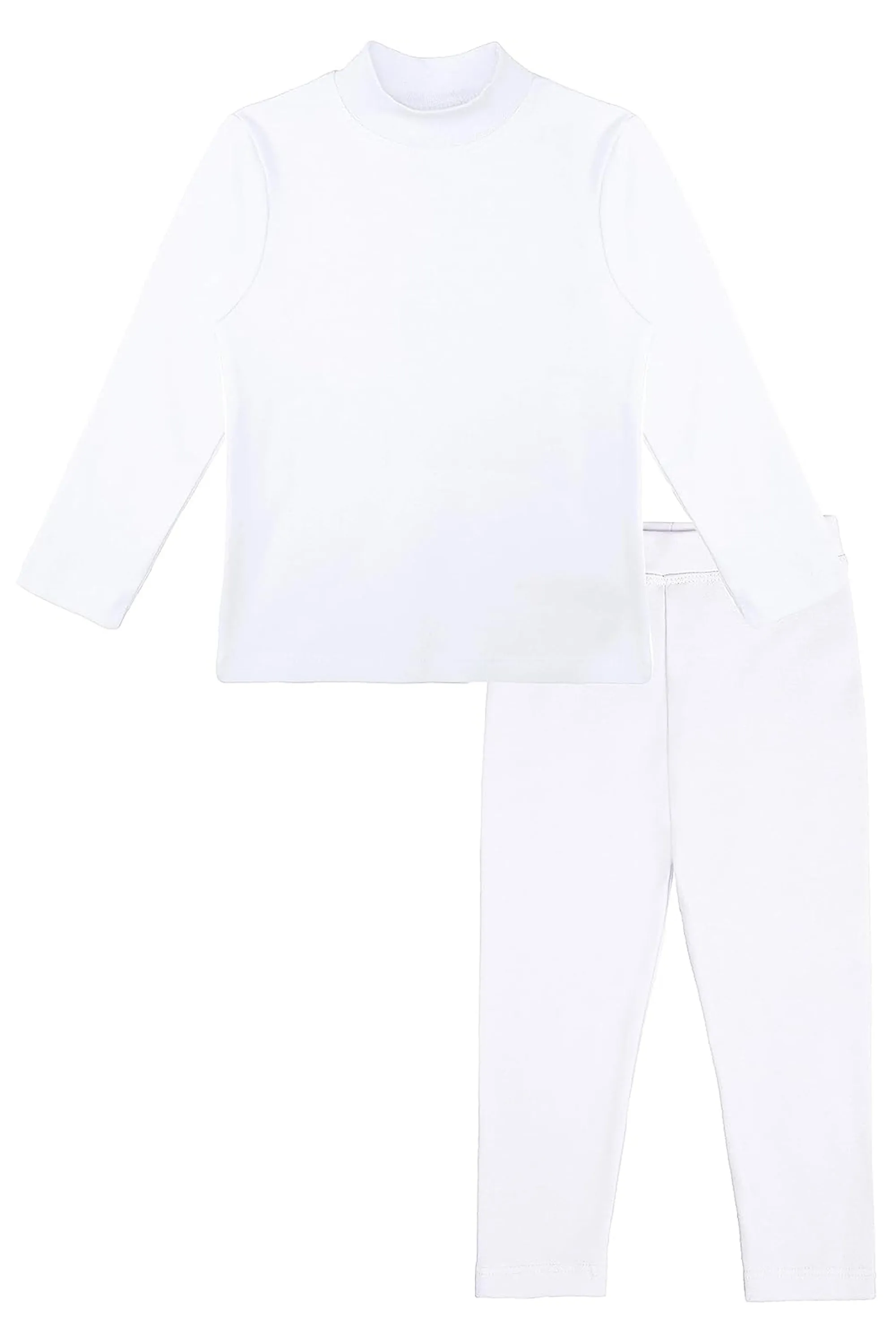 Little Girls Cotton Basic Mock-Neck T-Shirt & Leggings Set