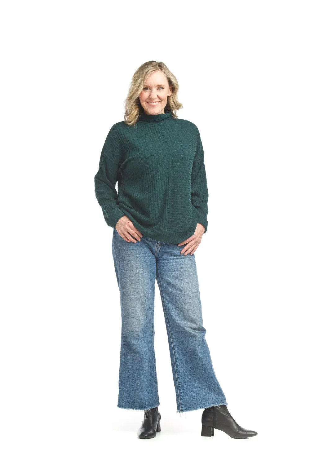 Mock Neck Ribbed Knit Top