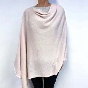 Palest Pink Cashmere Poncho One Size