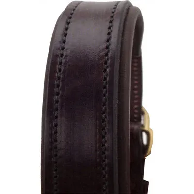 Perri's Brown Engraved Padded Leather Dog Collar- with colorful padding- USA made