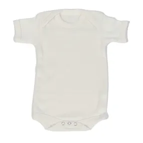 Poncho Baby Organic Onesie - Plain Off White - Short Sleeves