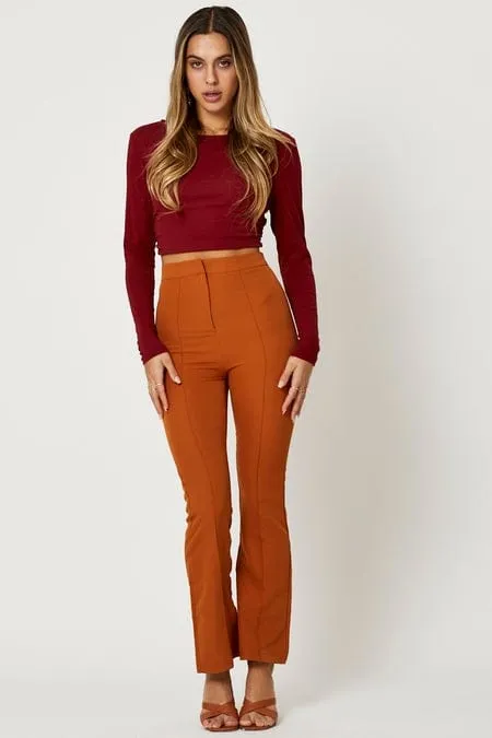 Red Crop Top Long Sleeve