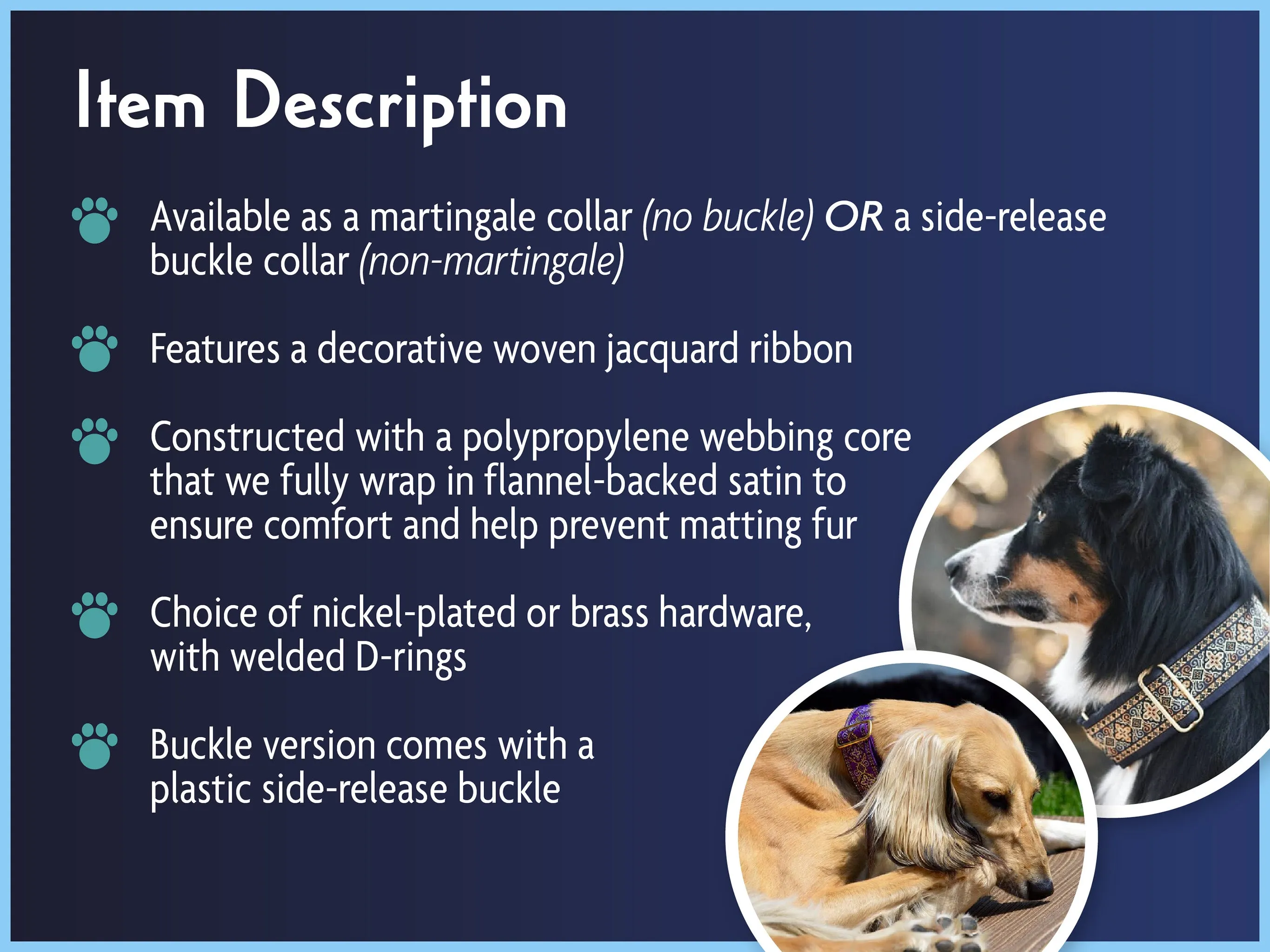 Sea Turtles - Martingale Dog Collar or Buckle Dog Collar - 1" Width
