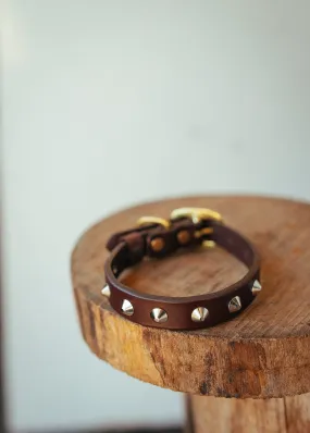 Studded Collar - 20mm - Burgundy