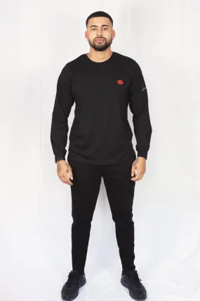 TEE 'ORIGINAL ROSE LONG SLEEVE' - BLACK