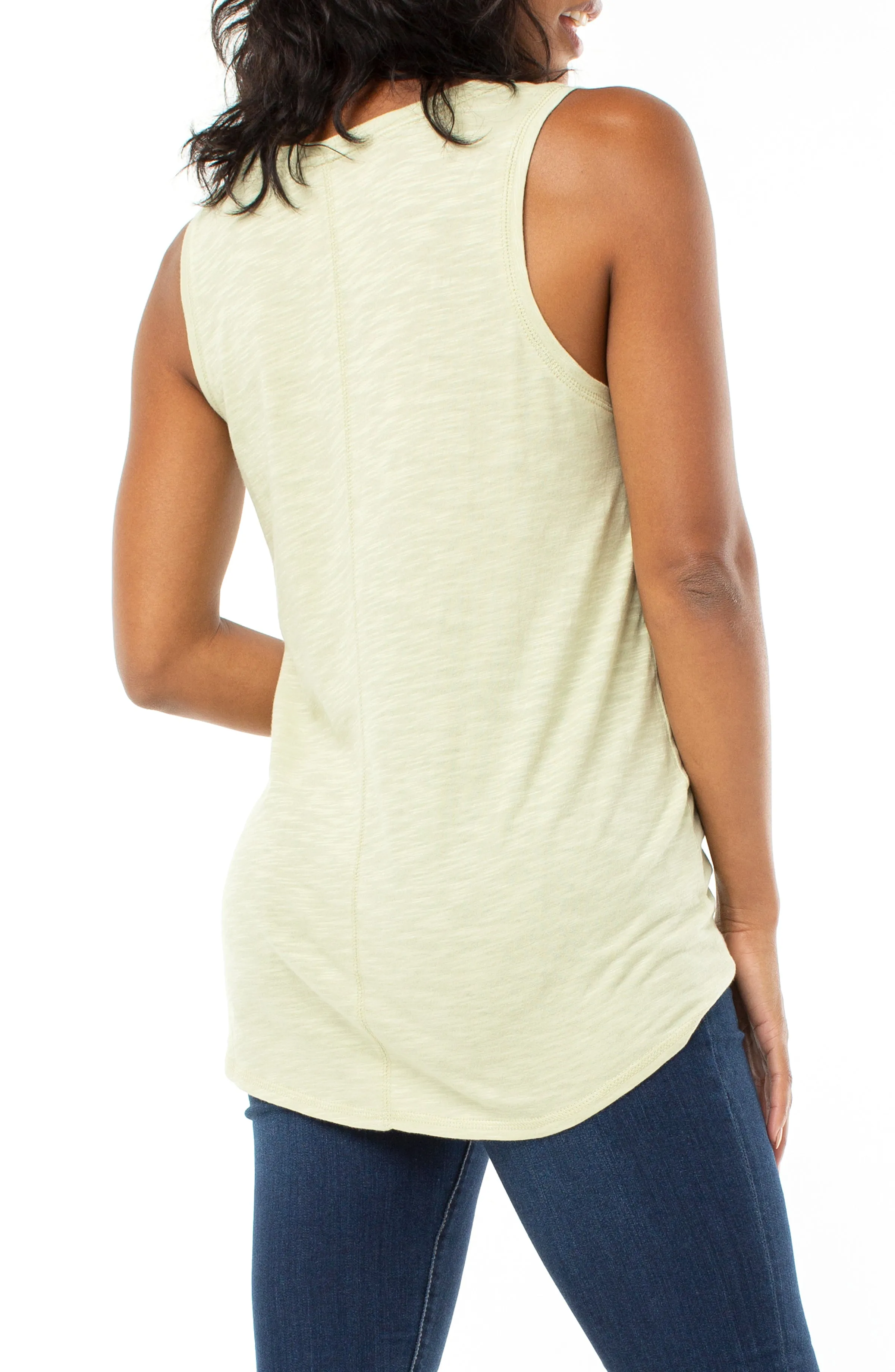 Tie-Front Tank in Light Sage