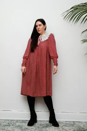 Vintage Floral Peter Pan Collar Smock Dress