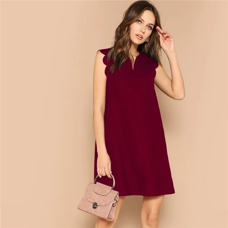 Women's Summer Casual V-Neck Sleeveless Loose Dress